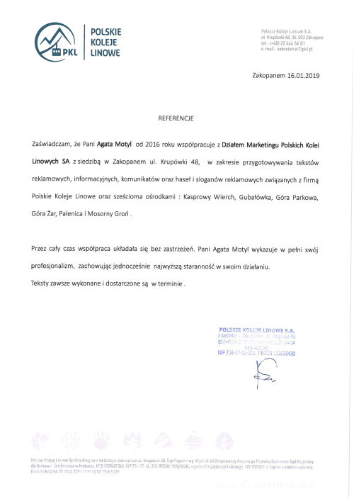 Referencje dla copywriterka.eu